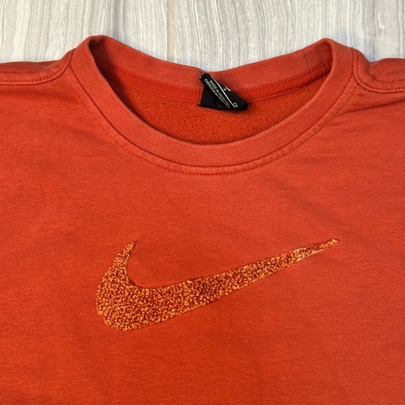 Nike Vintage Y2K Cropped Sweatshirt Burnt Orange Swoosh Size Small - Picture 7 of 10